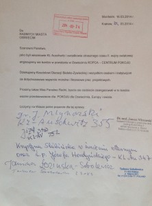 Dr Młynarski - list do Rady Miasta